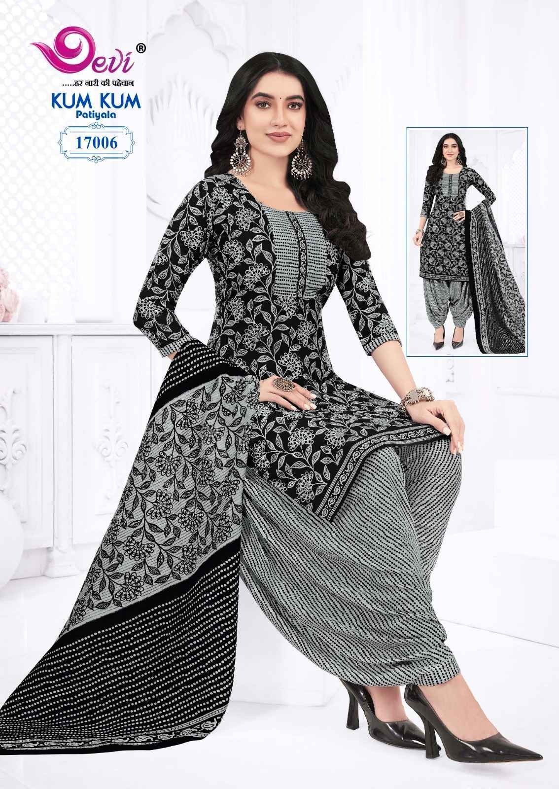 Devi Kum Kum Patiyala Vol-17 Readymade Indo Cotton Dress (12 pcs Catalogue)