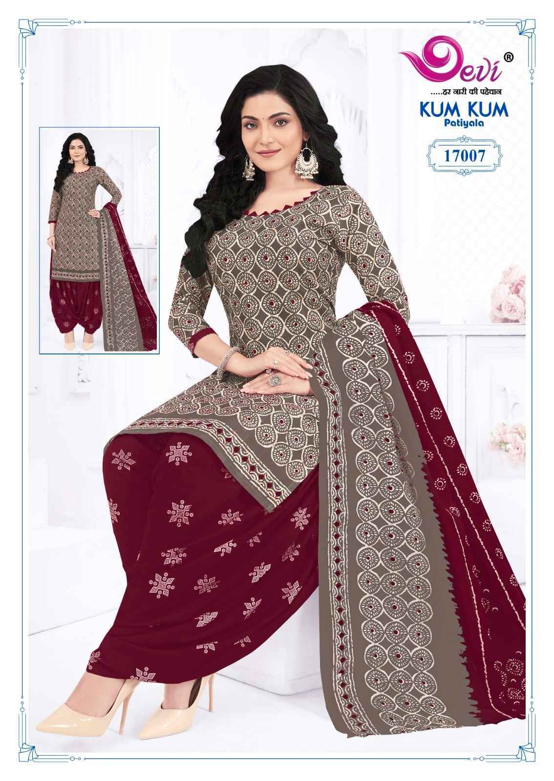 Devi Kum Kum Patiyala Vol-17 Readymade Indo Cotton Dress (12 pcs Catalogue)