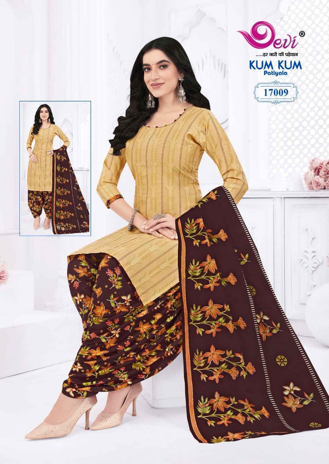 Devi Kum Kum Patiyala Vol-17 Readymade Indo Cotton Dress (12 pcs Catalogue)