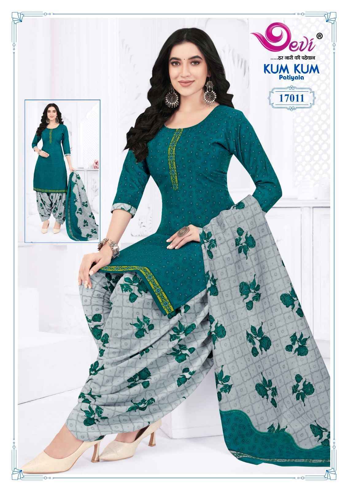 Devi Kum Kum Patiyala Vol-17 Readymade Indo Cotton Dress (12 pcs Catalogue)