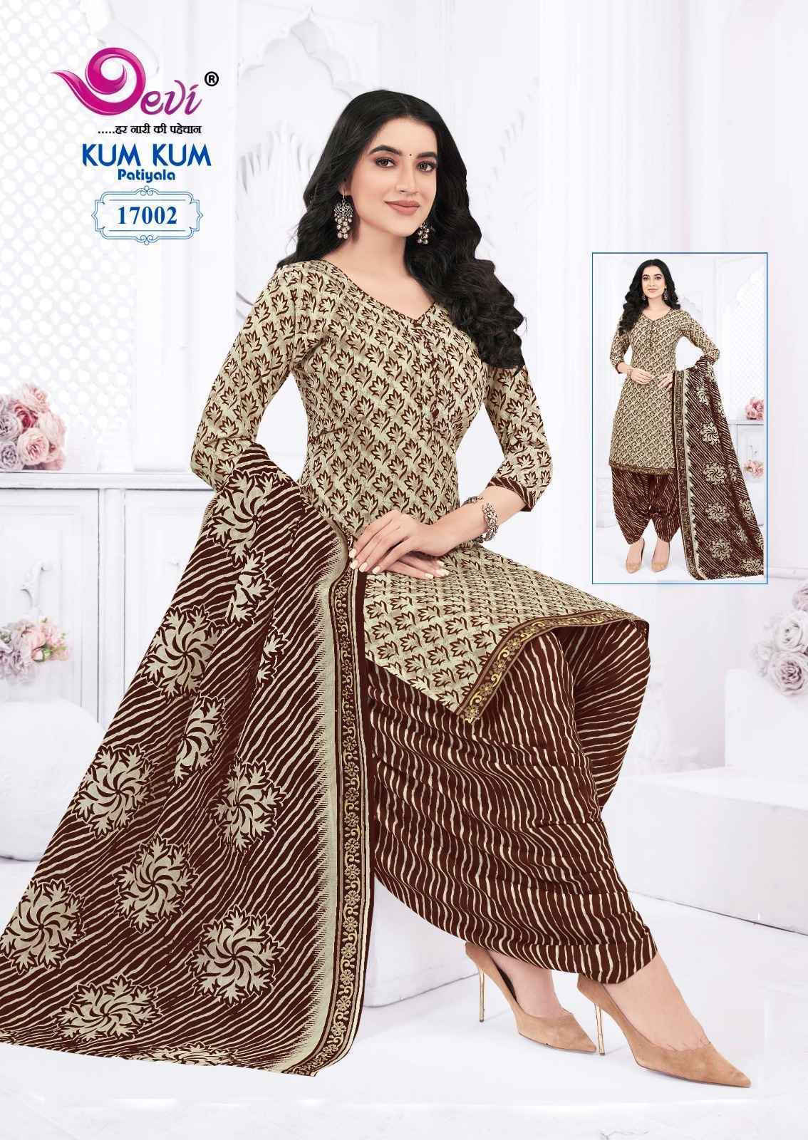 Devi Kum Kum Patiyala Vol-17 Readymade Indo Cotton Dress (12 pcs Catalogue)