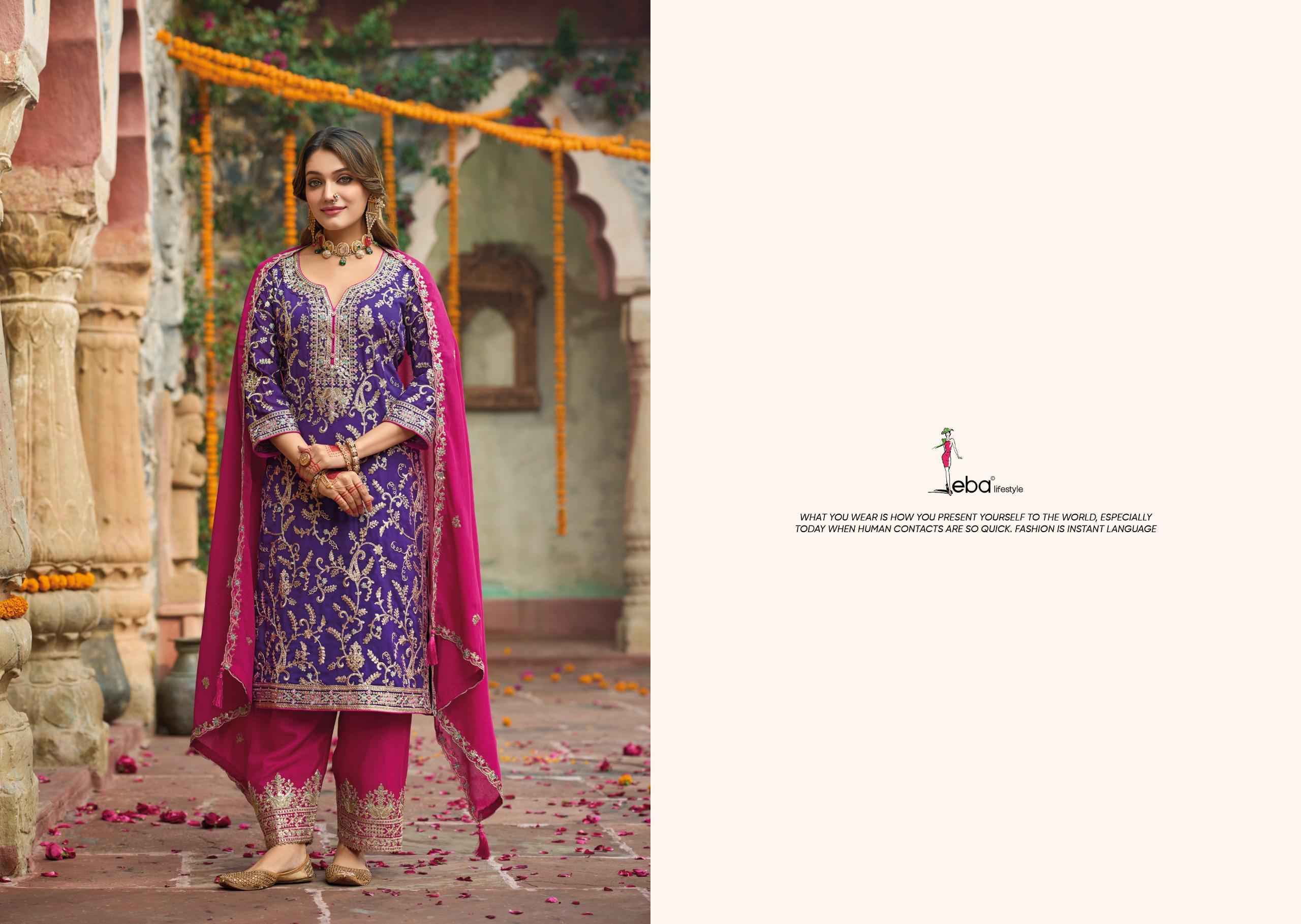 Eba Lifestyle Sangit Chinone Readymade  Dress (3 pcs Catalogue)
