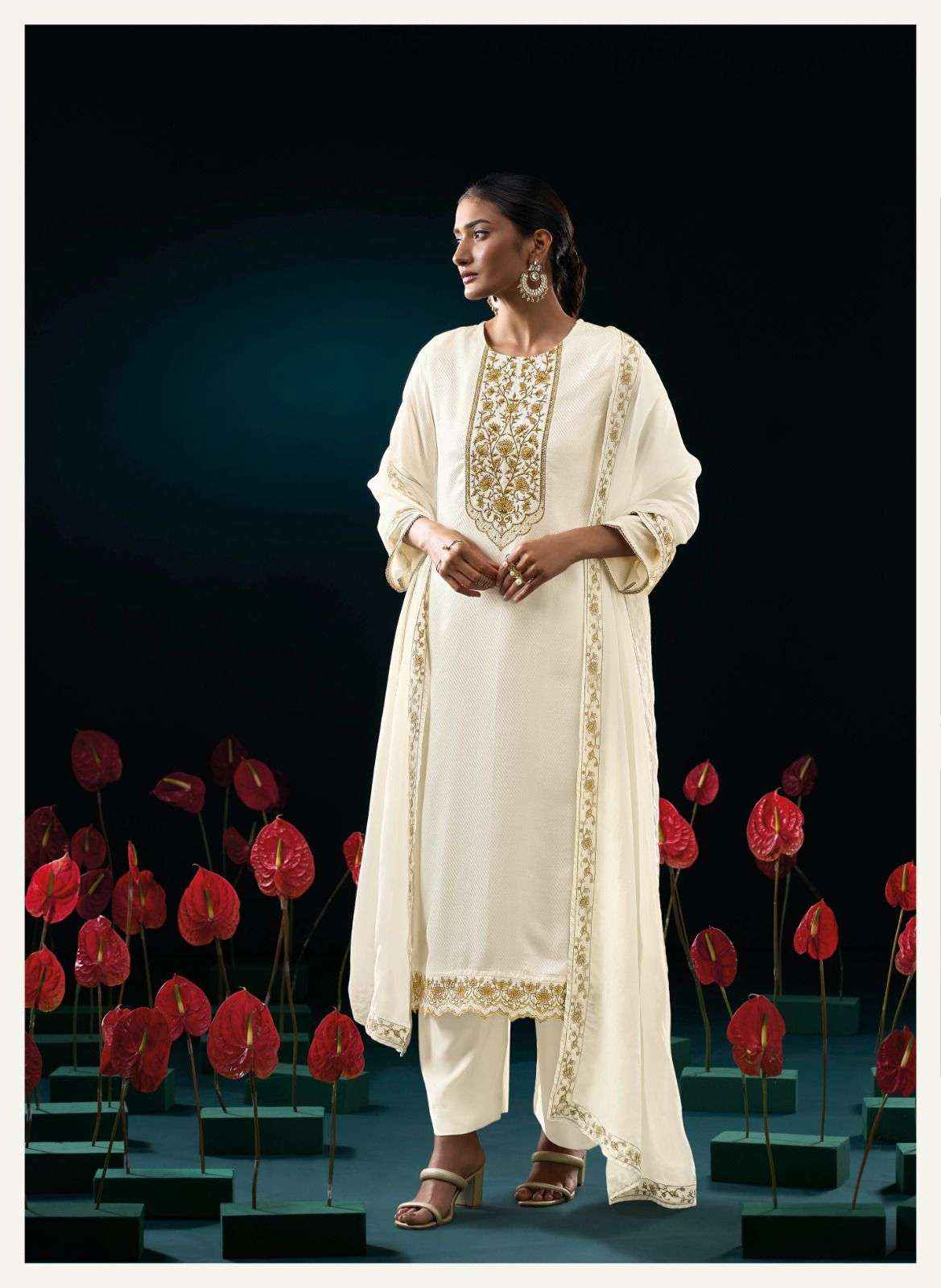 Ganga Ferisha Premium Pure Bemberg Silk Dress Material (6 Pc Catalog)