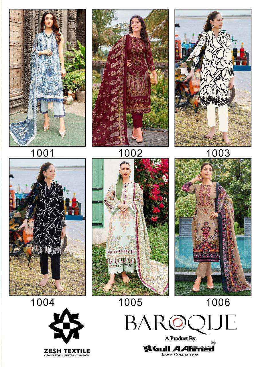 Gull Aahmed Baroque Lawn Cotton Dress Material (6 pcs Catalogue)