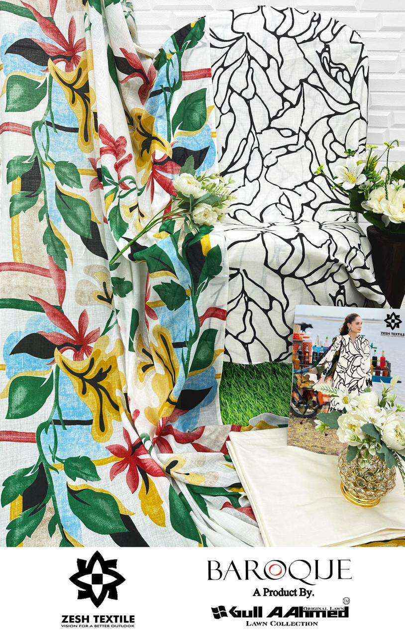 Gull Aahmed Baroque Lawn Cotton Dress Material (6 pcs Catalogue)