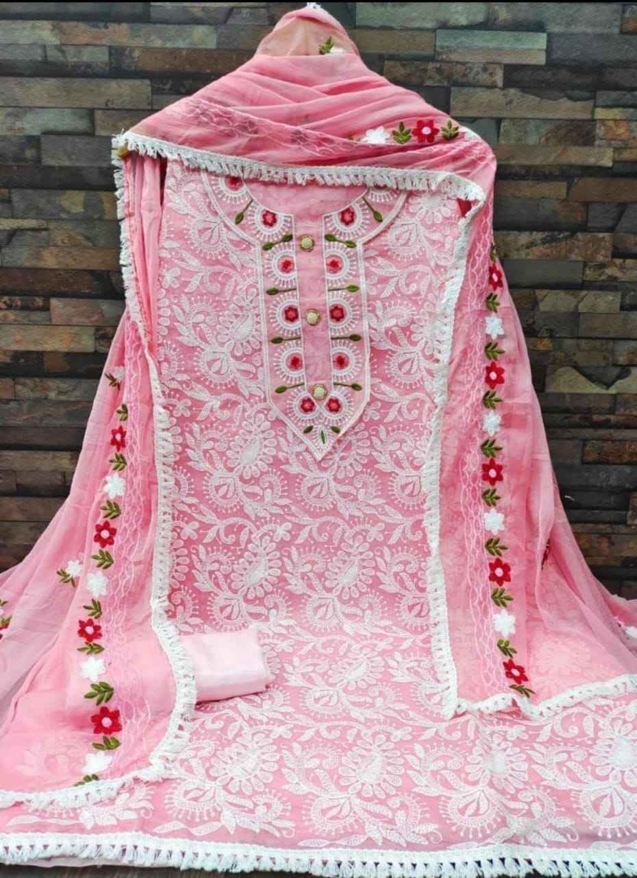 Heavy Chanderi Non Catalog Dress Material (4 pcs Catalogue)