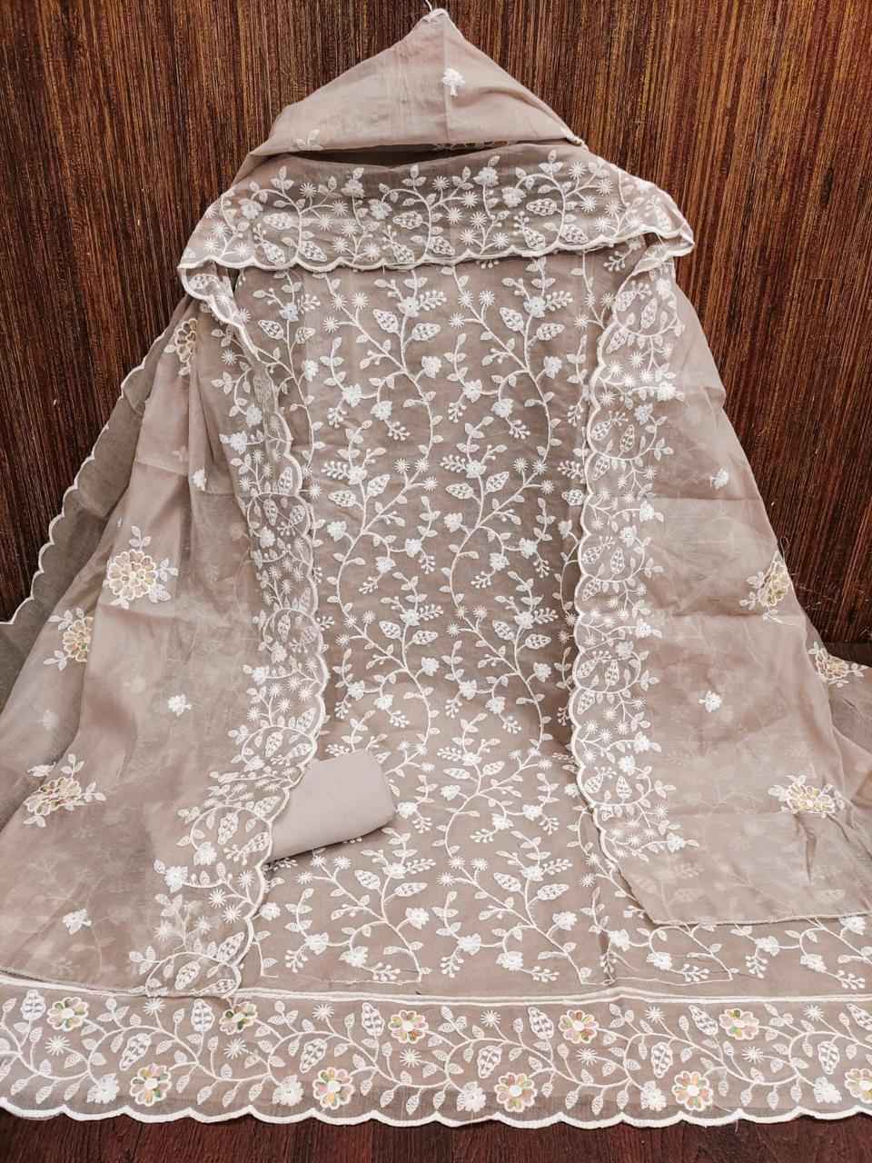 Heavy Chanderi Non Catalogue Dress Material (4 pcs Catalogue)
