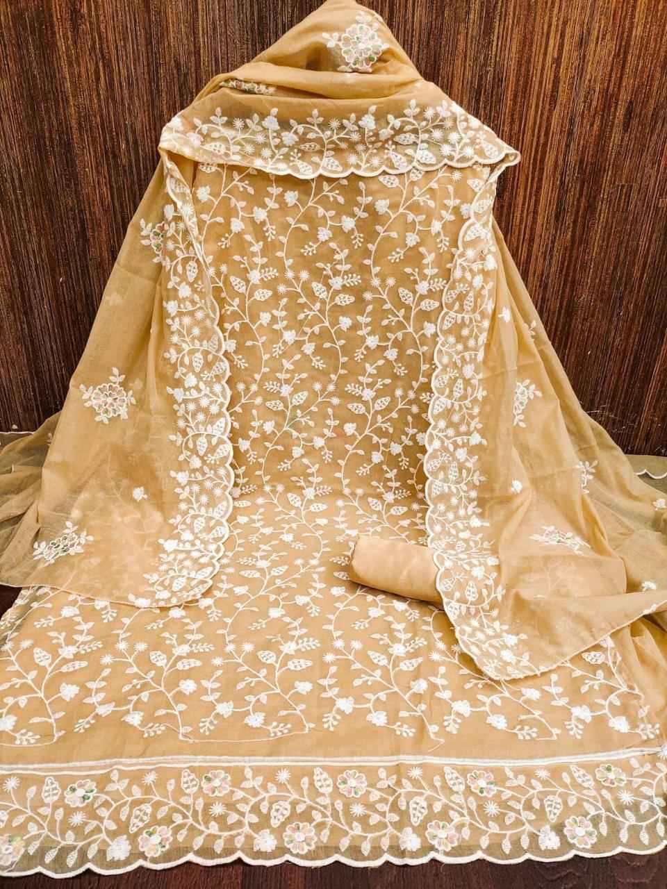 Heavy Chanderi Non Catalogue Dress Material (4 pcs Catalogue)