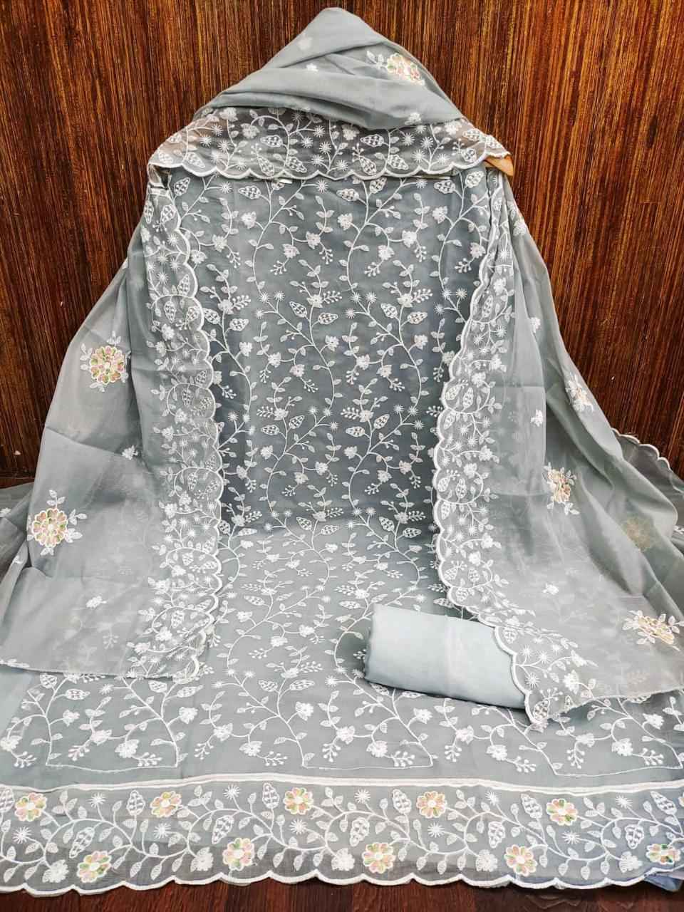 Heavy Chanderi Non Catalogue Dress Material (4 pcs Catalogue)