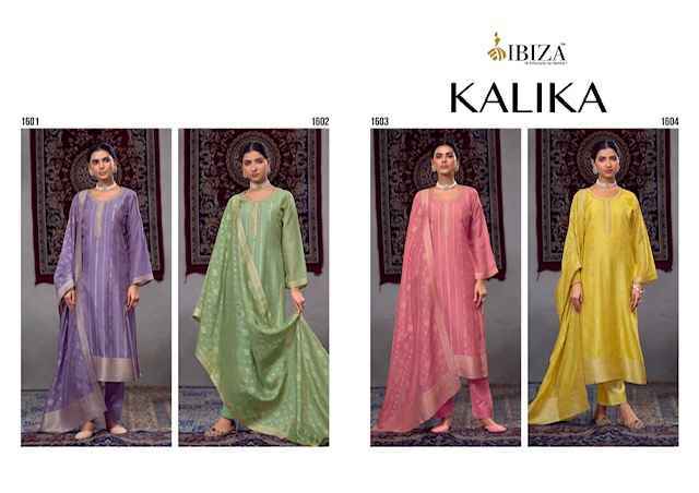 Ibiza Kalika Silk Jacquard Dress Material (4 pcs Catalogue)