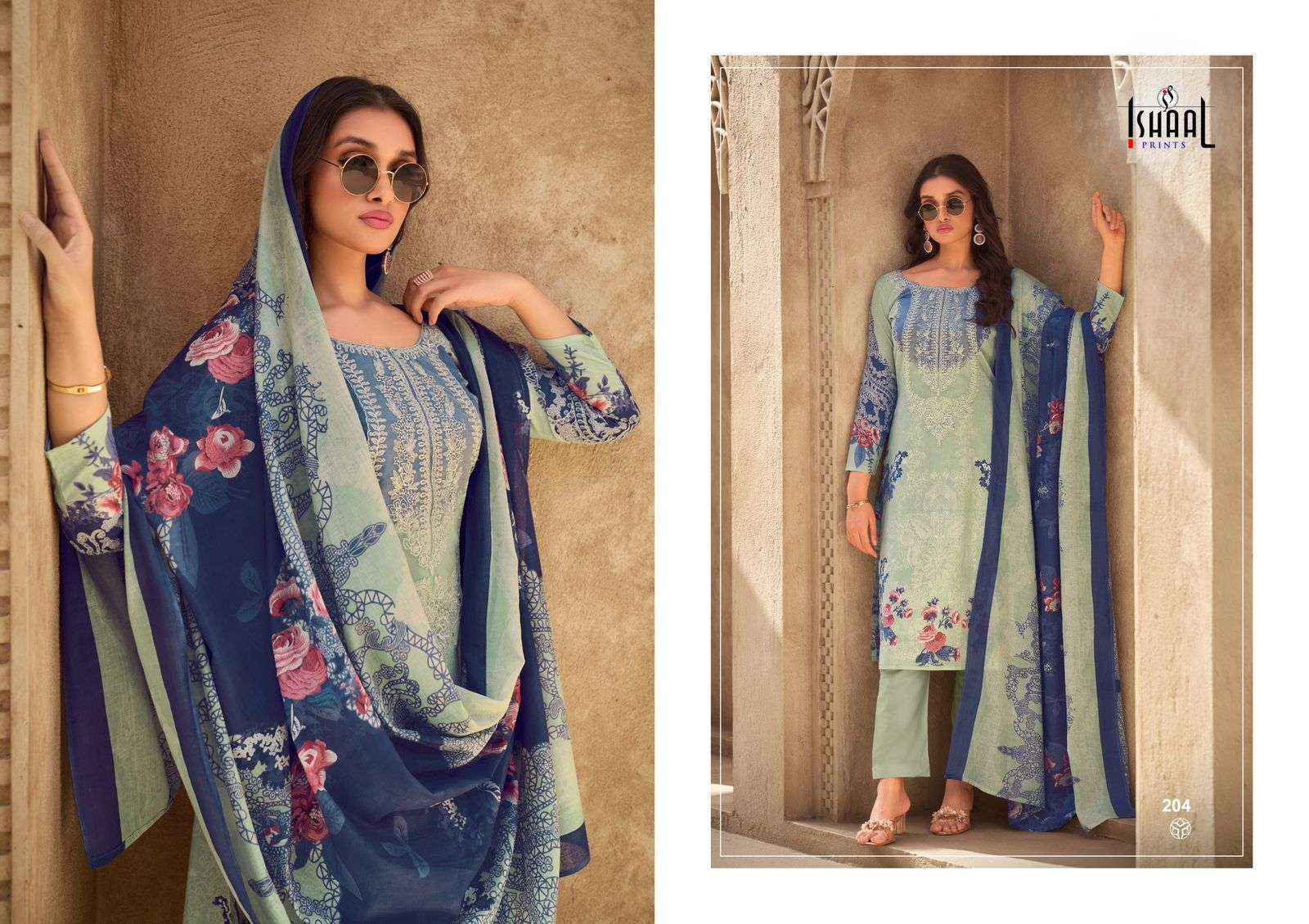 Ishaal Prints Maria Vol-2 Lawn Cotton Dress Material (8 pcs Catalogue)