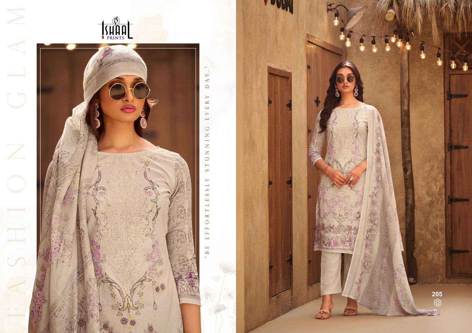Ishaal Prints Maria Vol-2 Lawn Cotton Dress Material (8 pcs Catalogue)