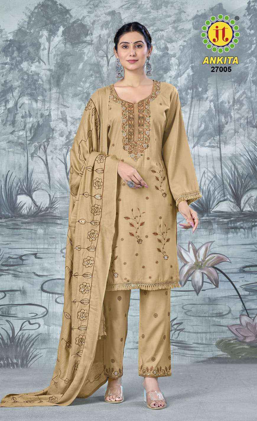 Jt Ankita Vol-27 Rayon Dress Material (5 pcs Catalogue)