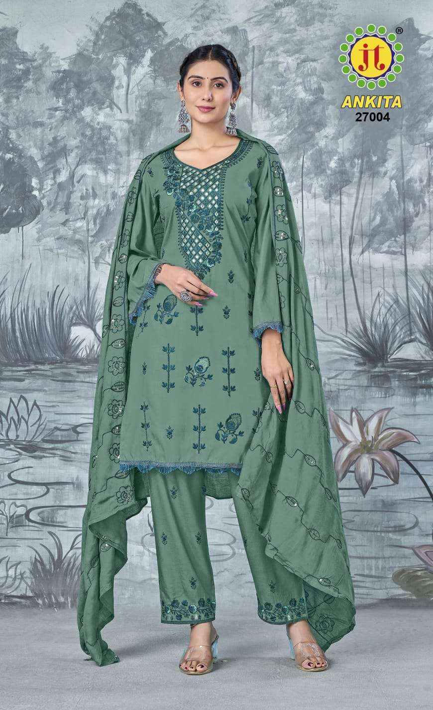 Jt Ankita Vol-27 Rayon Dress Material (5 pcs Catalogue)