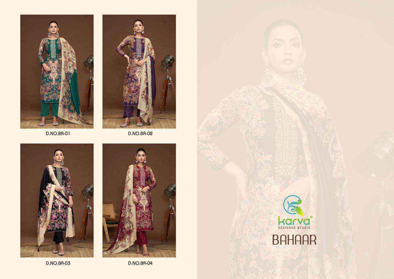 Karva Bahaar Viscouse Dress Material (4 pcs Catalogue)