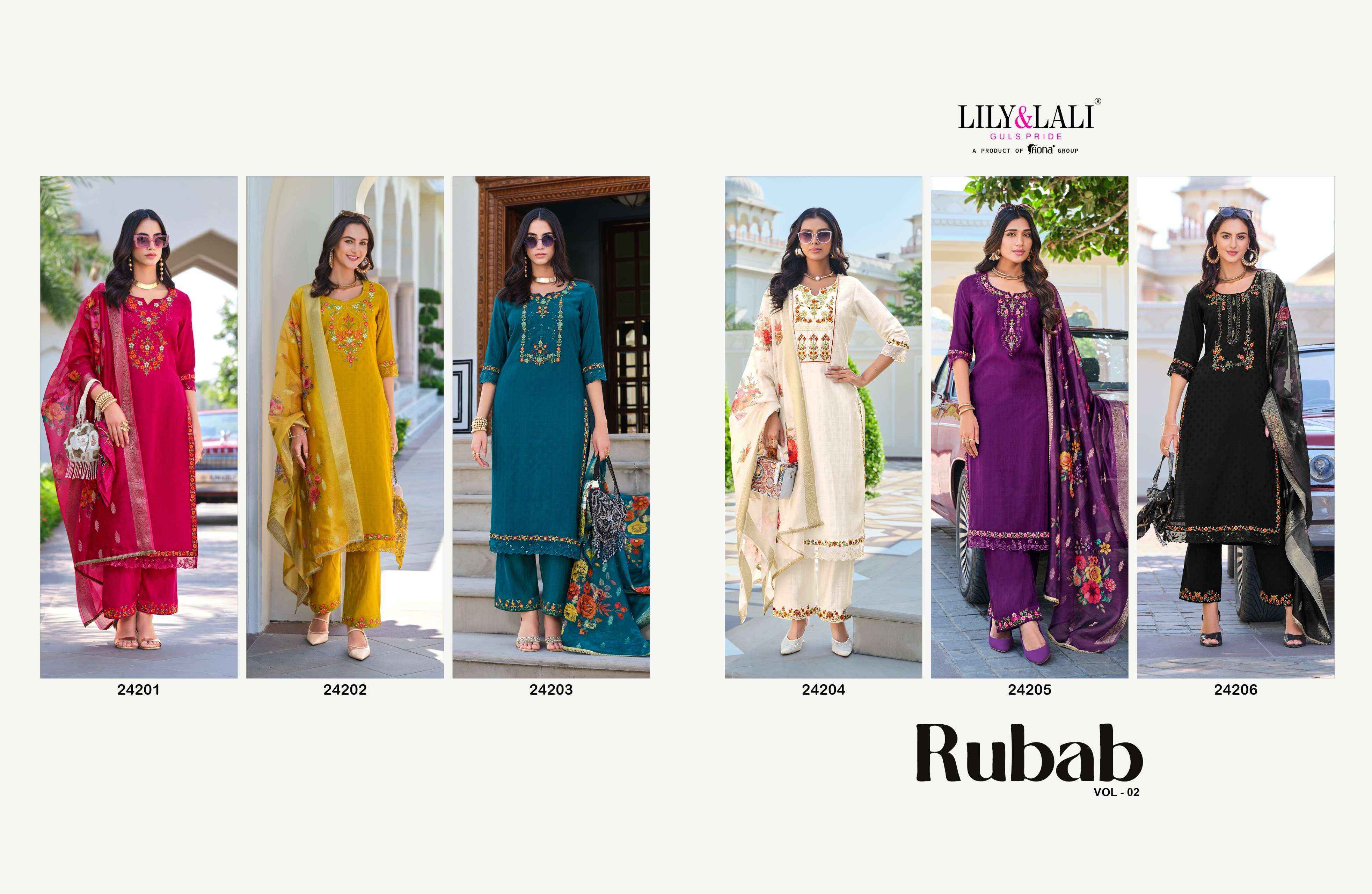 Lily & Lali Rubab Vol-2 Viscose Silk Readymade Suit (6 pcs Catalogue)