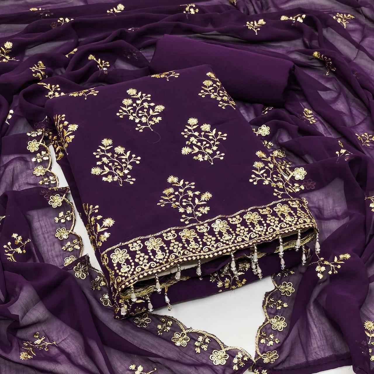 Majedar 55 Georgette Non Catalog Dress Material (4 pcs Catalogue)