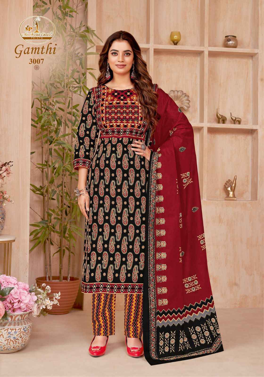 Miss World Choice Gamthi Vol-3 Cotton Dress Material (10 pcs Catalogue)
