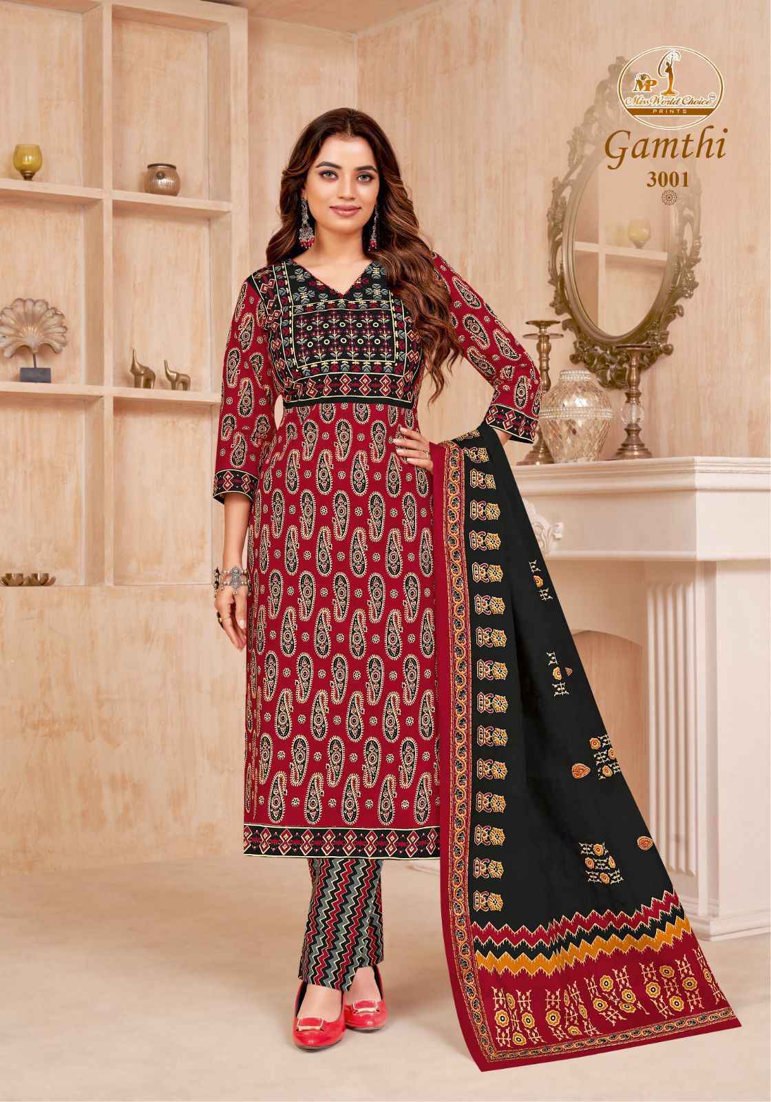 Miss World Choice Gamthi Vol-3 Cotton Dress Material (10 pcs Catalogue)