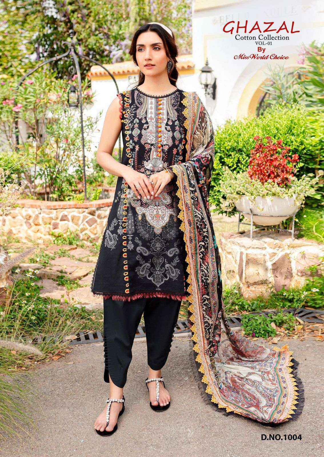 Miss World Choice Ghazal Vol-1 Cotton Dress Material (6 pcs Catalogue)
