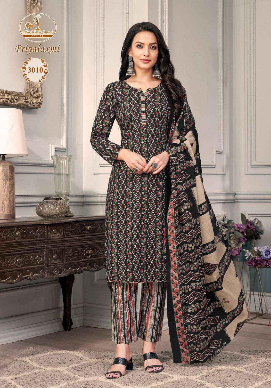 Miss World Choice Priyalaxmi Vol-3 Cotton Dress Material (10 pcs Catalogue)