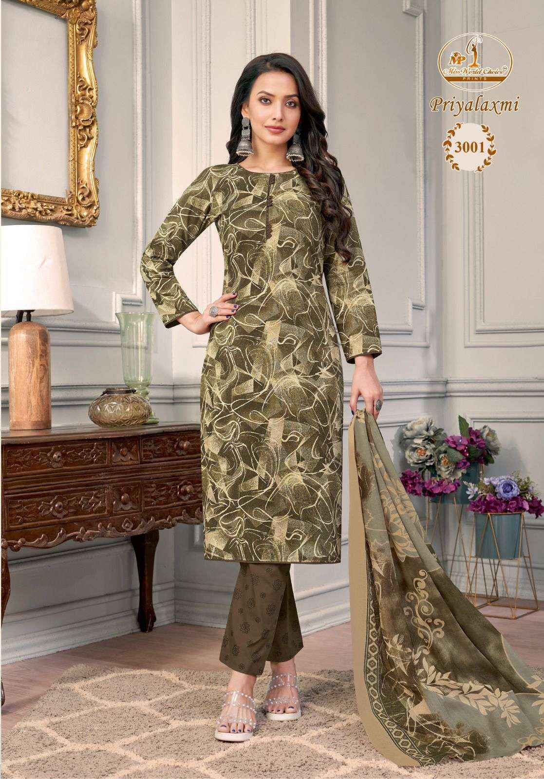 Miss World Choice Priyalaxmi Vol-3 Cotton Dress Material (10 pcs Catalogue)