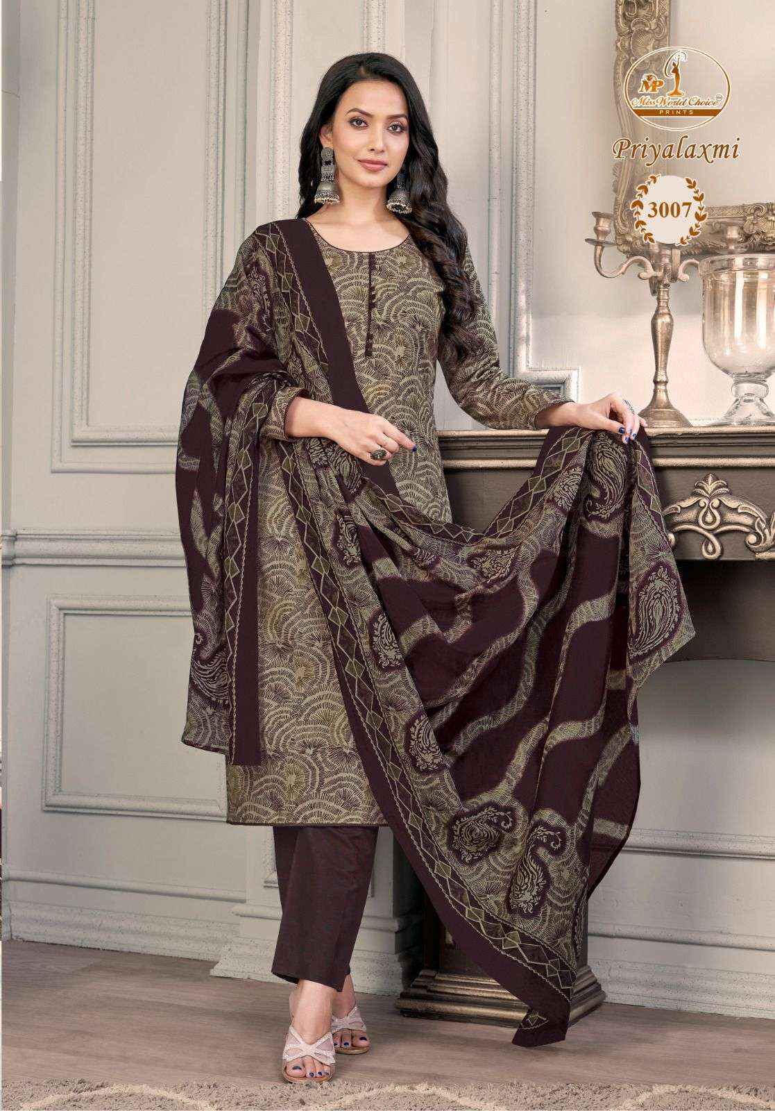 Miss World Choice Priyalaxmi Vol-3 Cotton Dress Material (10 pcs Catalogue)