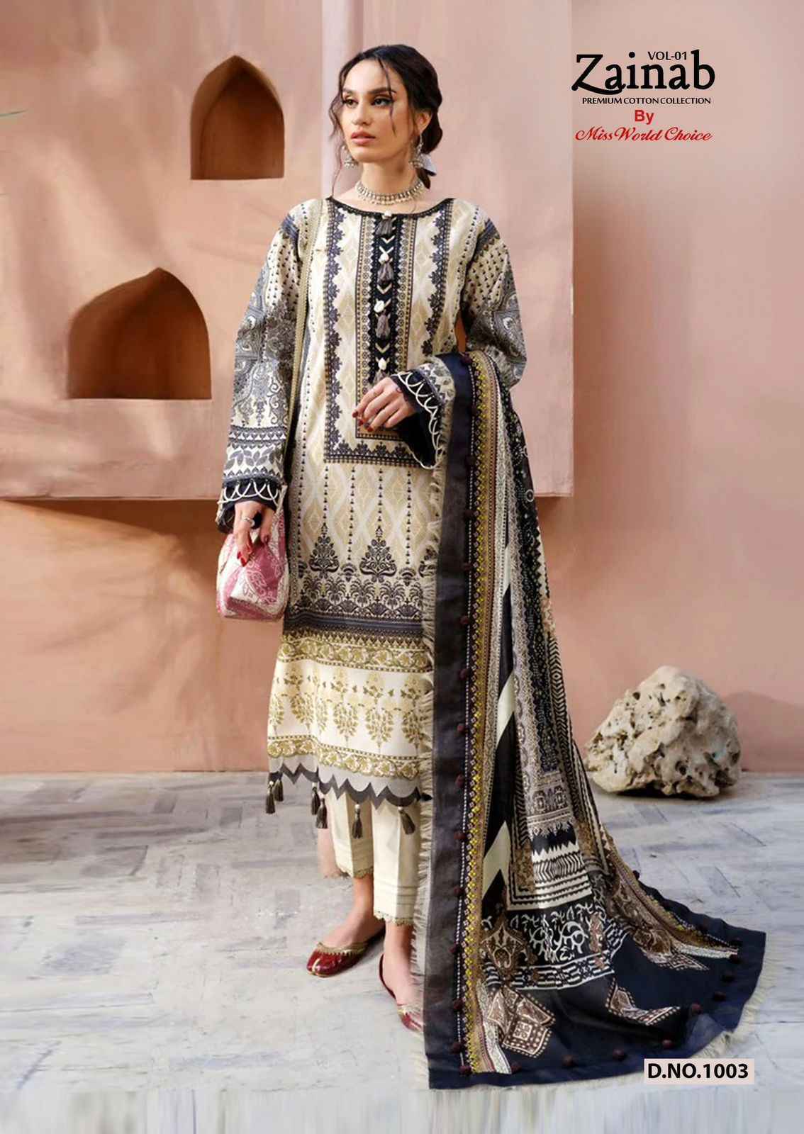 Miss World Choice Zainab Vol-1 Lawn Cotton Dress Material (6 pcs Catalogue)