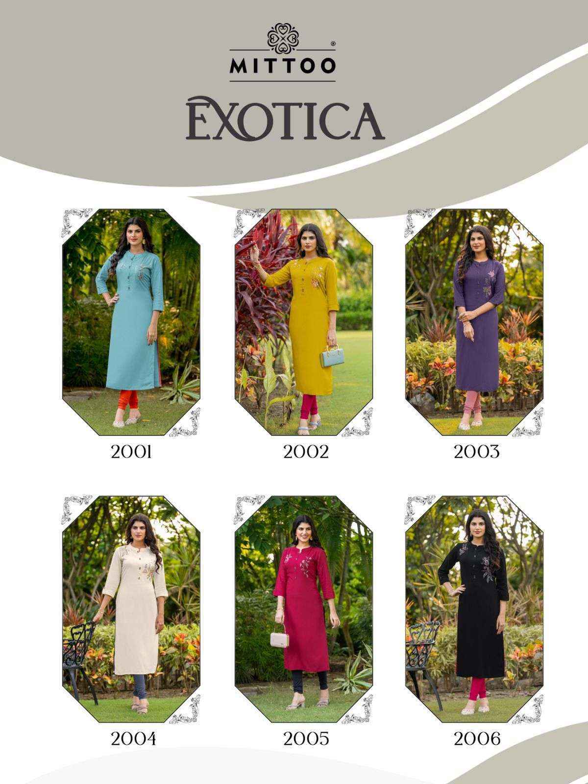 Mittoo Exotica Rayon Kurti (6 pcs Catalogue)