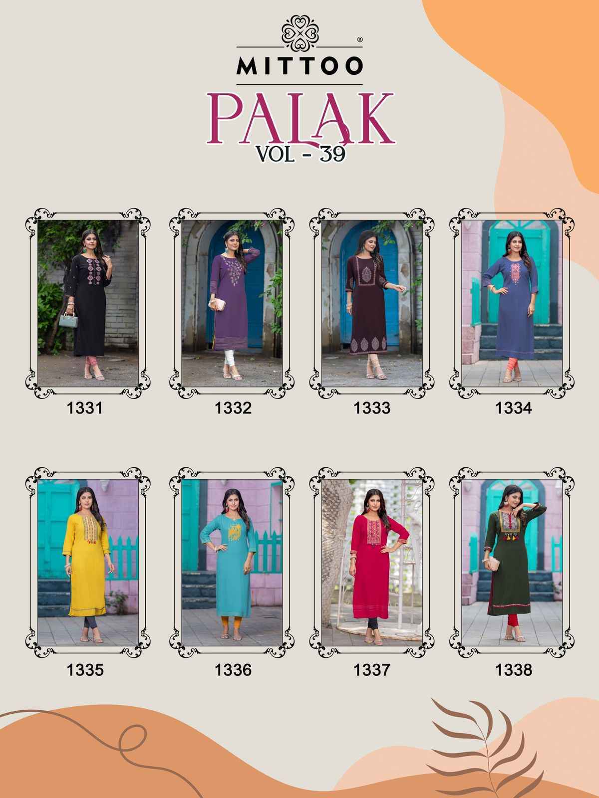 Mittoo Palak Vol-39 Rayon Kurti (8 pcs Catalogue)