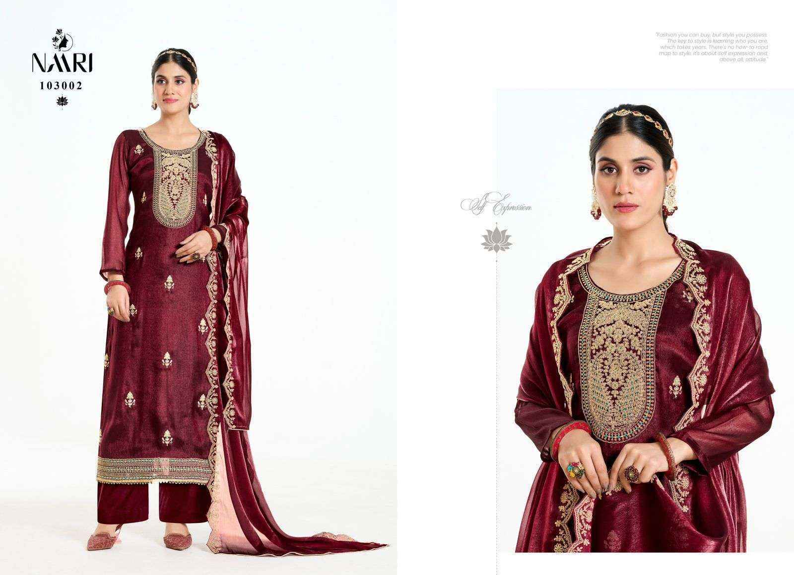 Naari Maanvi Silk Dress Material (4 pcs Catalogue)