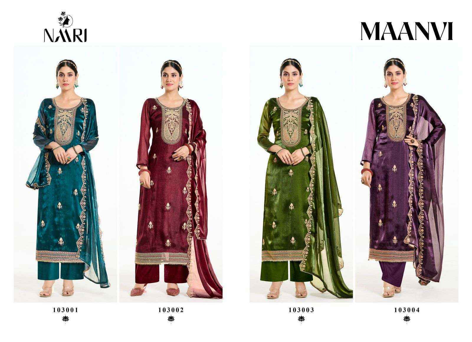 Naari Maanvi Silk Dress Material (4 pcs Catalogue)