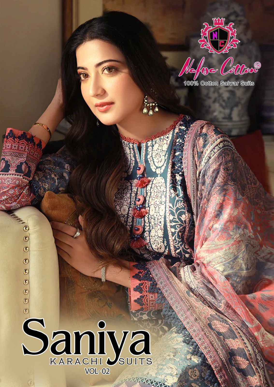 Nafisa Cotton Saniya Karachi Suits Vol-2 Cotton Dress Material (6 pcs Catalogue)