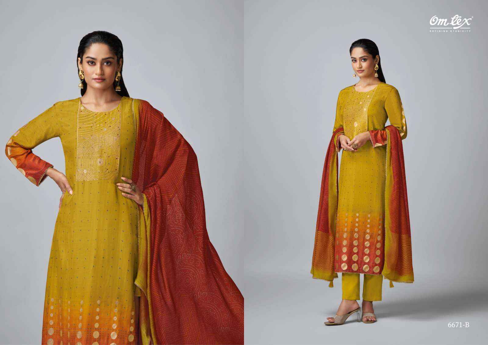 Omtex Darshini Muslin Jacquard Dress Material (4 pcs Catalogue)