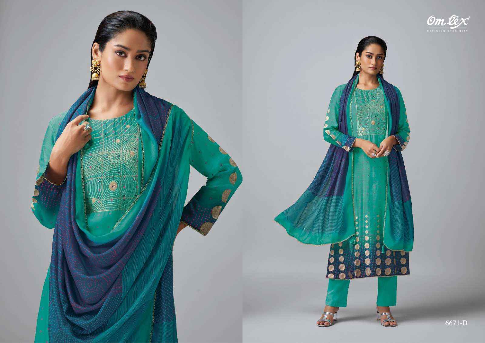Omtex Darshini Muslin Jacquard Dress Material (4 pcs Catalogue)