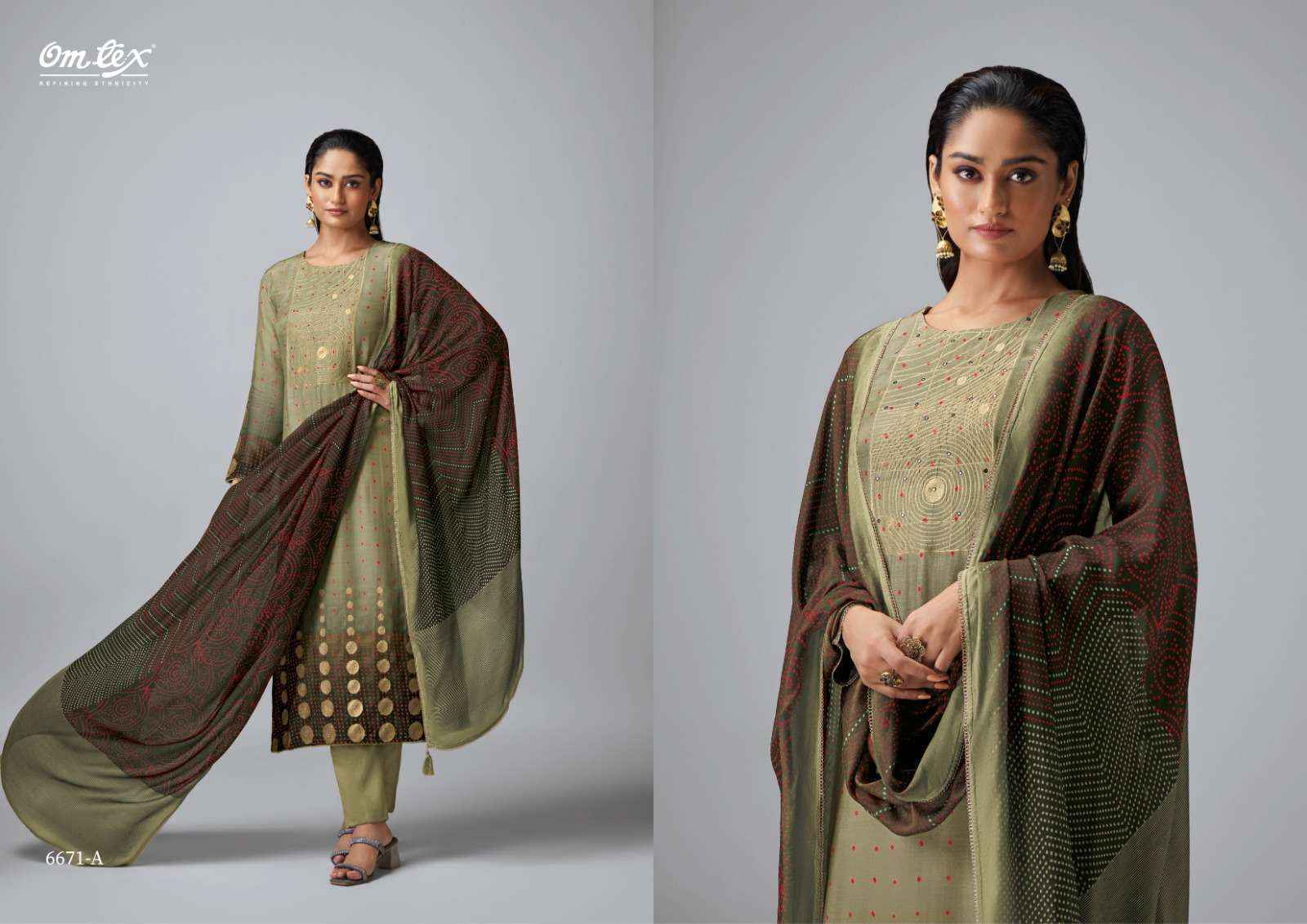 Omtex Darshini Muslin Jacquard Dress Material (4 pcs Catalogue)
