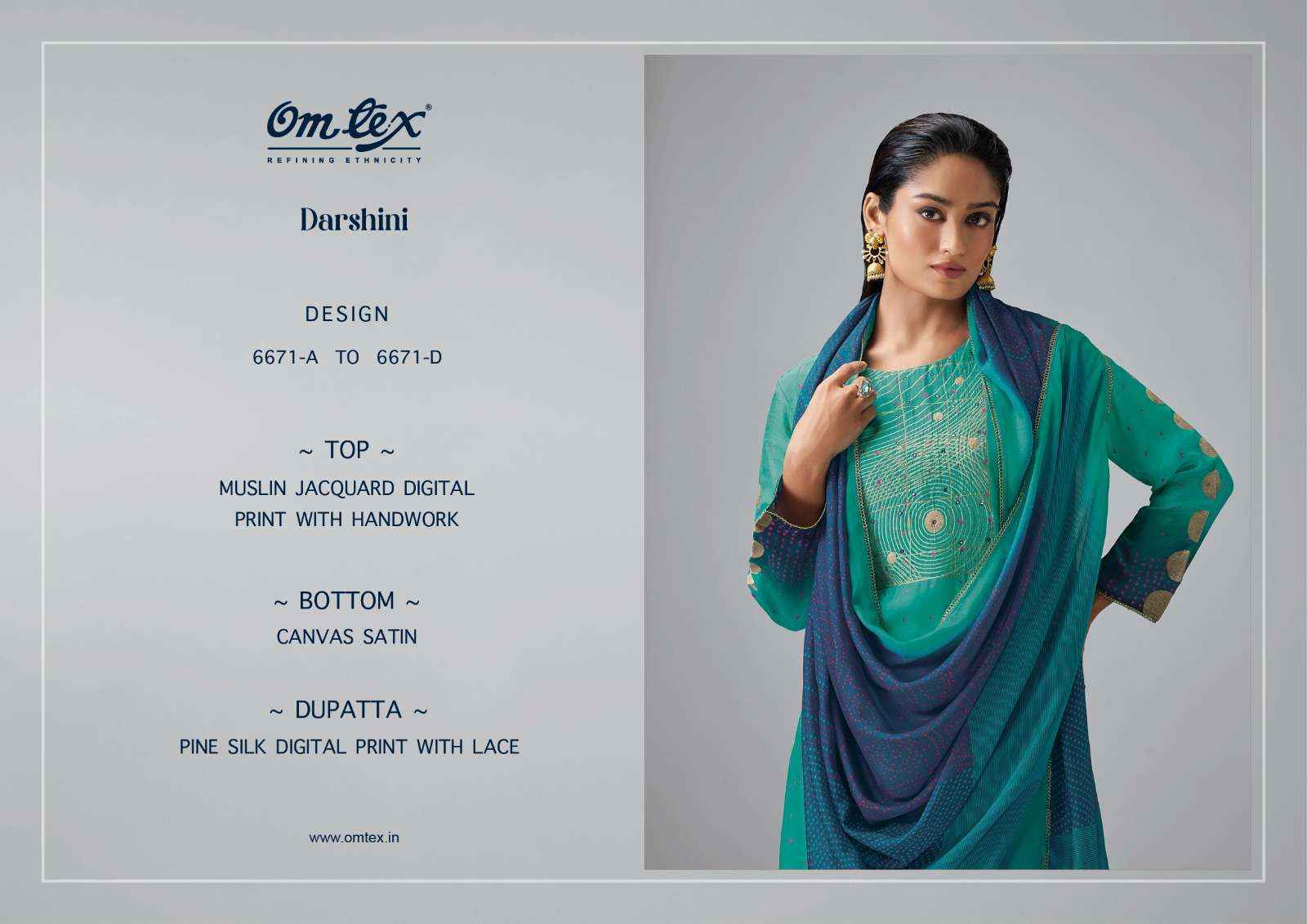 Omtex Darshini Muslin Jacquard Dress Material (4 pcs Catalogue)