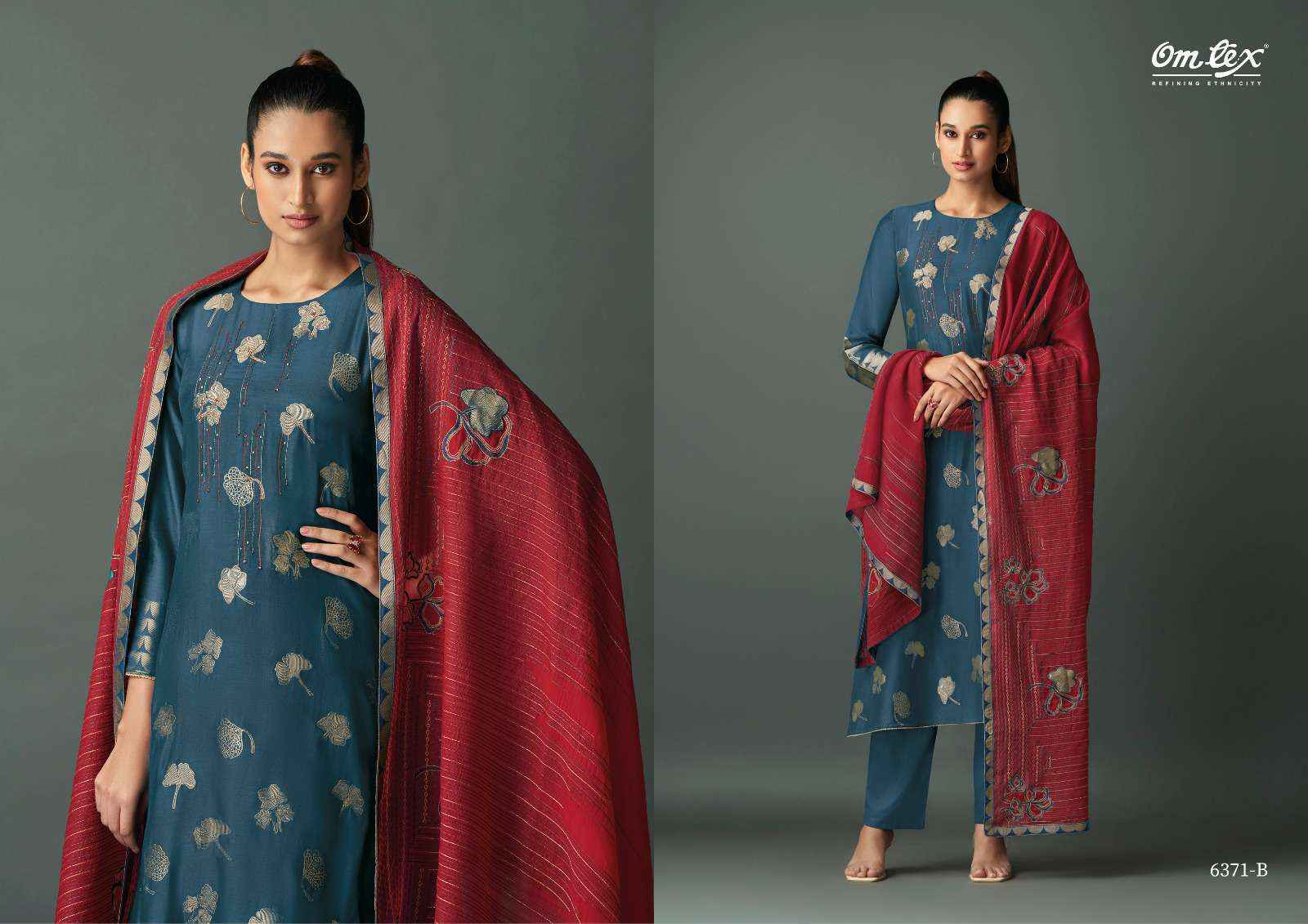 Omtex Ruksana Musline Jacquard Dress Material (4 pcs Catalogue)