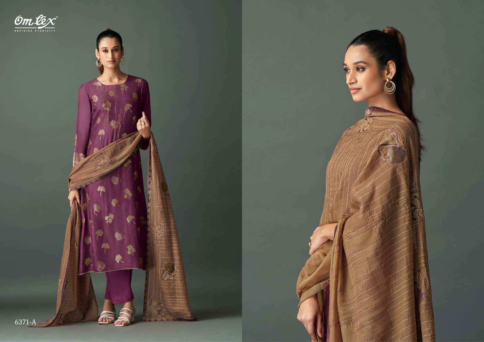 Omtex Ruksana Musline Jacquard Dress Material (4 pcs Catalogue)
