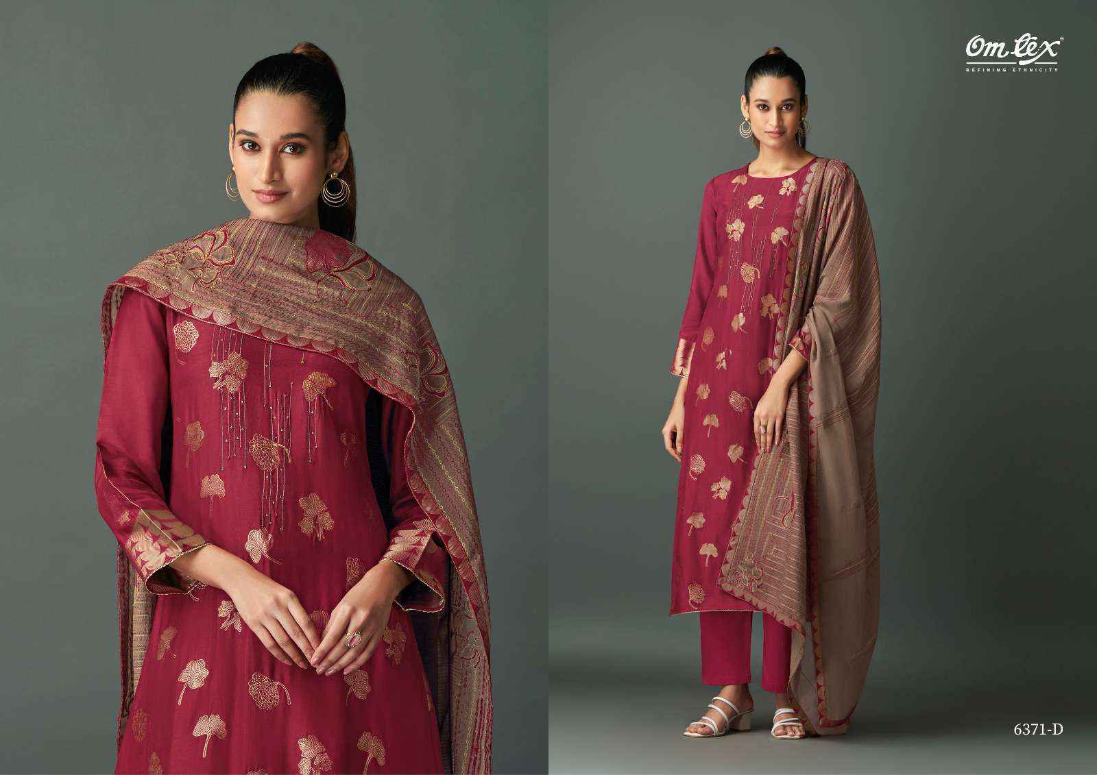 Omtex Ruksana Musline Jacquard Dress Material (4 pcs Catalogue)