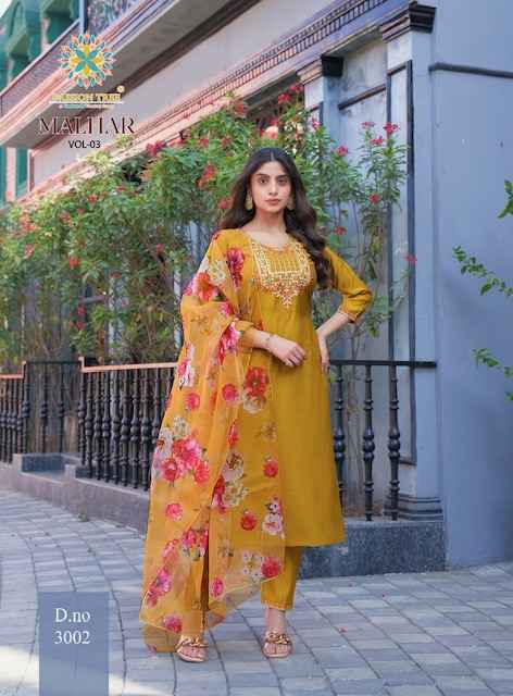 Passion Tree Malhar Vol-3 Roman Silk Readymade Suit (8 pcs Catalogue)