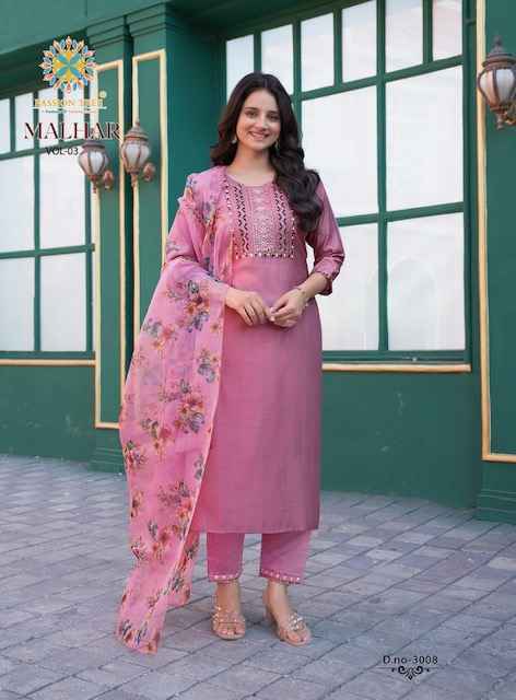 Passion Tree Malhar Vol-3 Roman Silk Readymade Suit (8 pcs Catalogue)