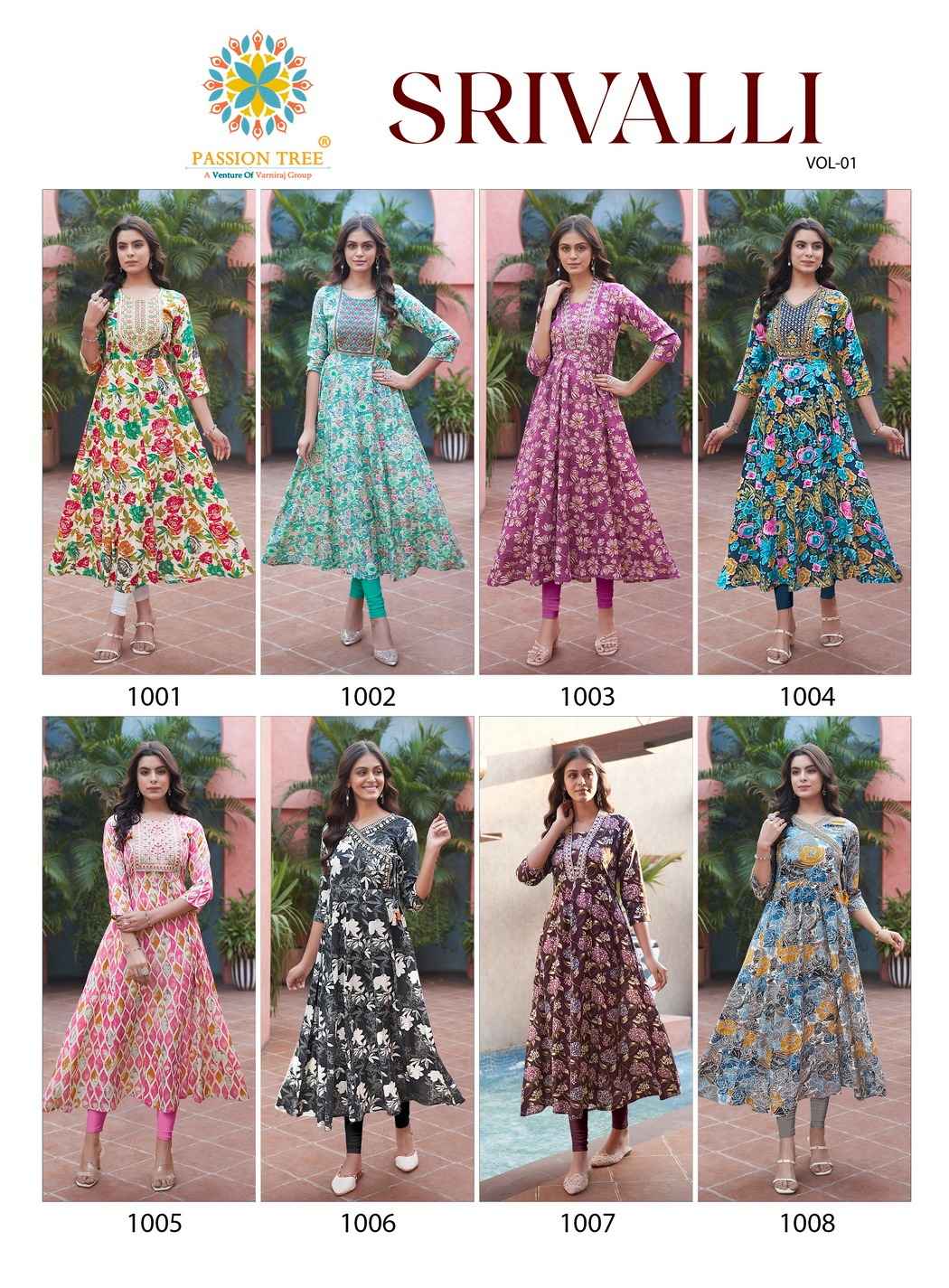Passion Tree Shrivalli Vol-1 Rayon Kurti (8 pcs Catalogue)