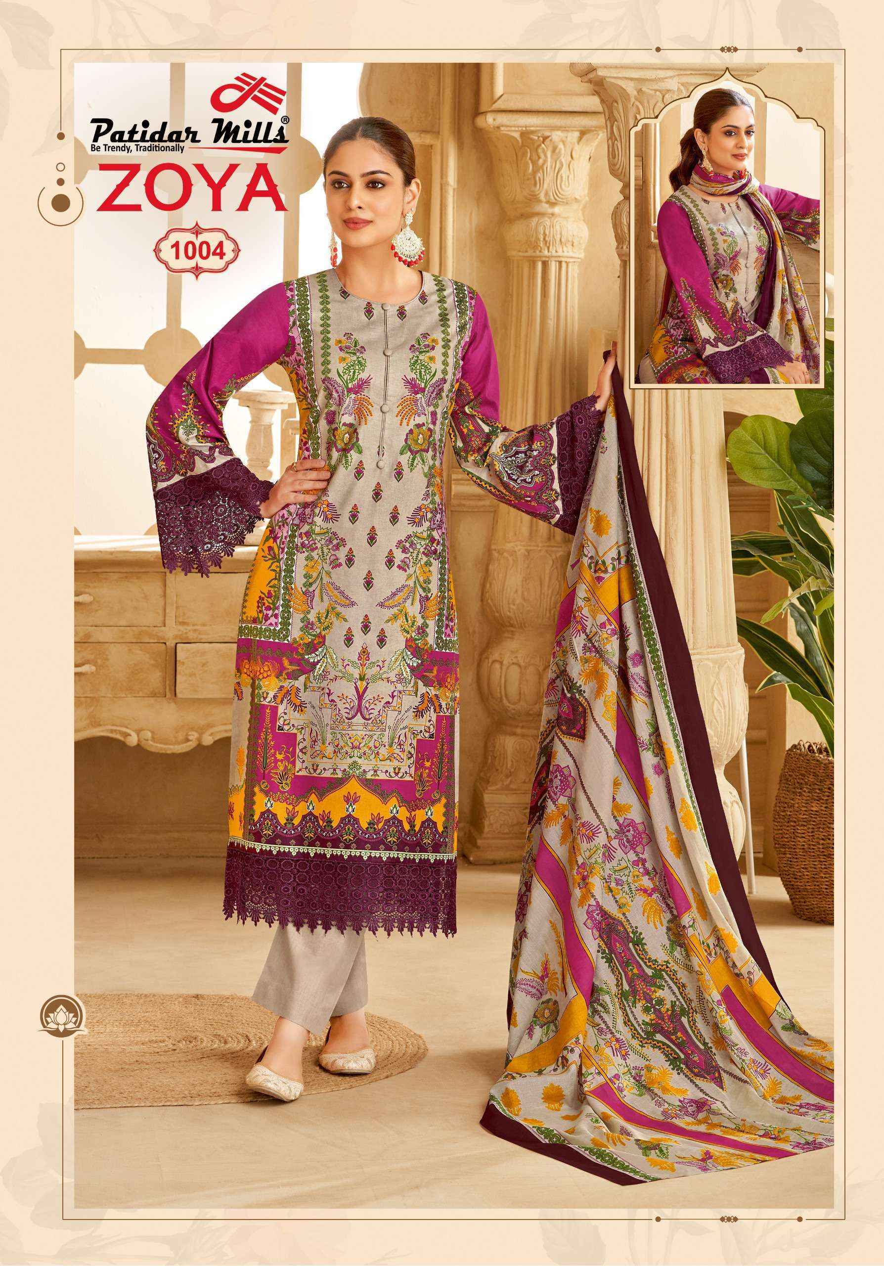 Patidar Mills Zoya Vol-1 Cotton Dress Material (8 pcs Catalogue)