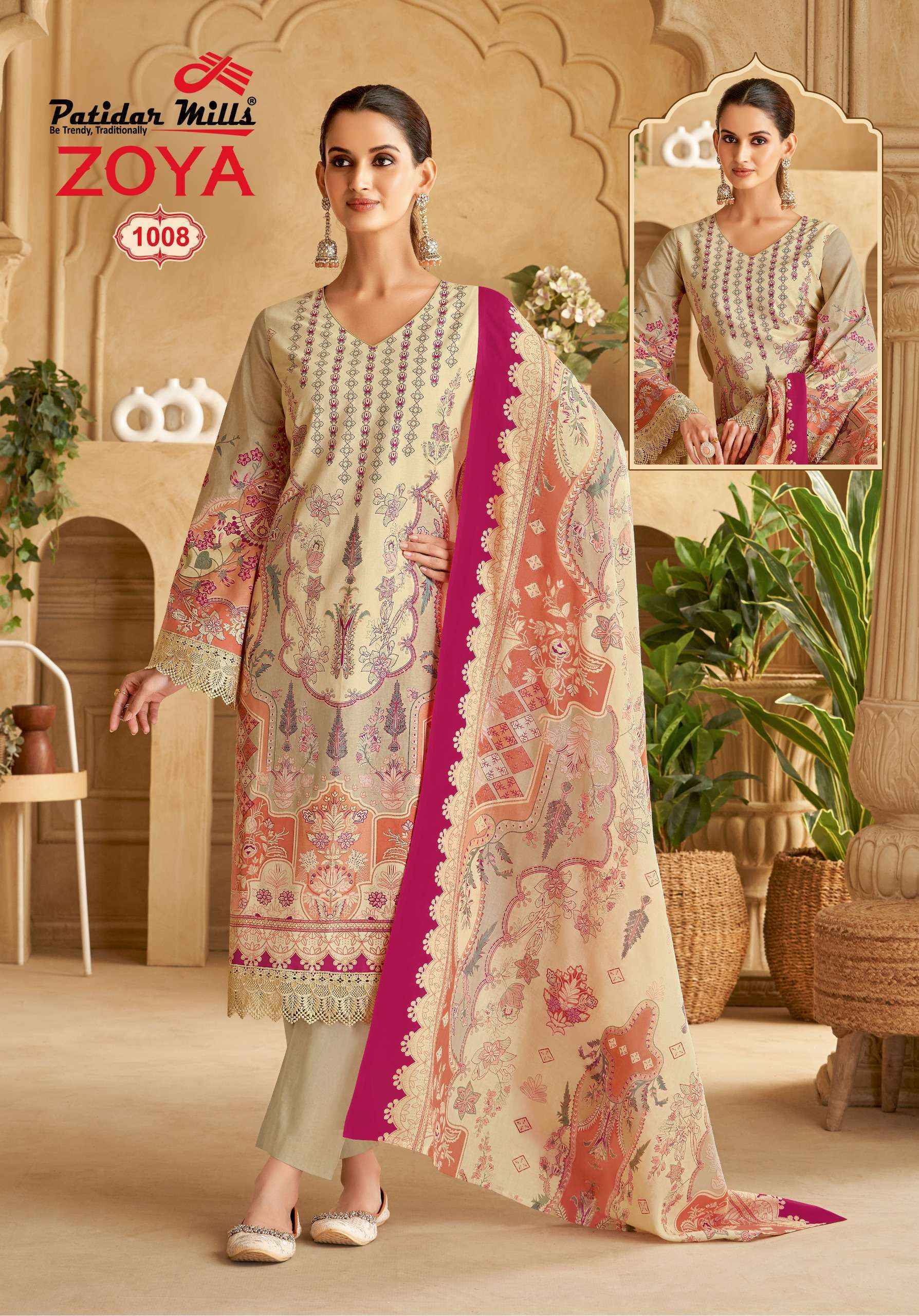 Patidar Mills Zoya Vol-1 Cotton Dress Material (8 pcs Catalogue)
