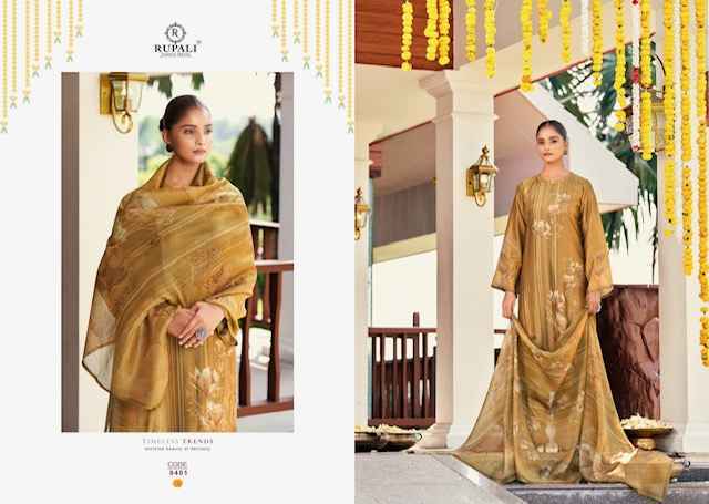 Rupali Fashion Amrita Simmer Tissue Dress Material (4 pcs Catalogue)
