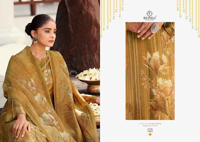 Rupali Fashion Amrita Simmer Tissue Dress Material (4 pcs Catalogue)