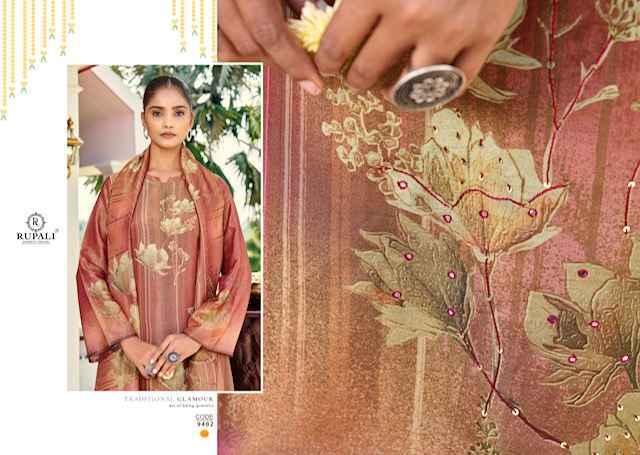 Rupali Fashion Amrita Simmer Tissue Dress Material (4 pcs Catalogue)