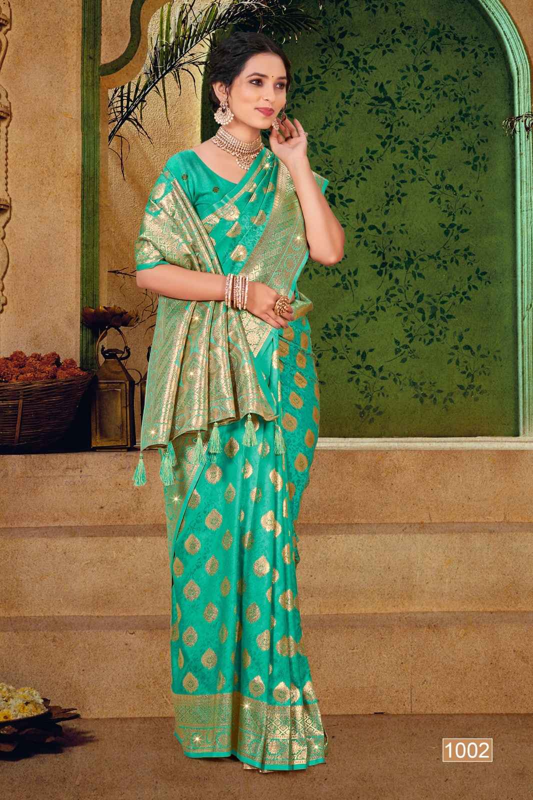 Saroj Aishwarya Silk Swarovski Saree (4 pcs Catalogue)