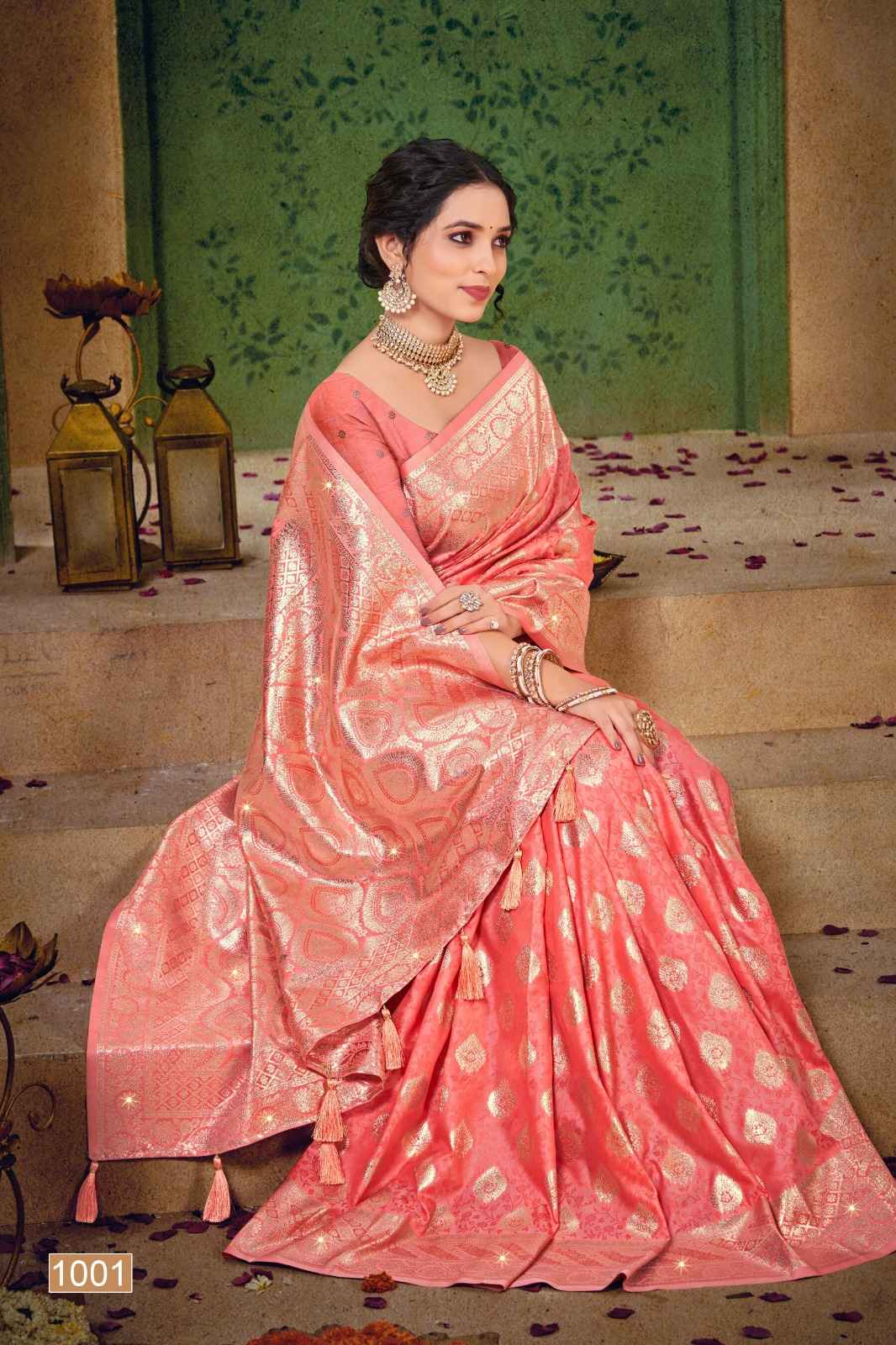 Saroj Aishwarya Silk Swarovski Saree (4 pcs Catalogue)